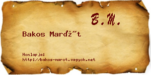 Bakos Marót névjegykártya